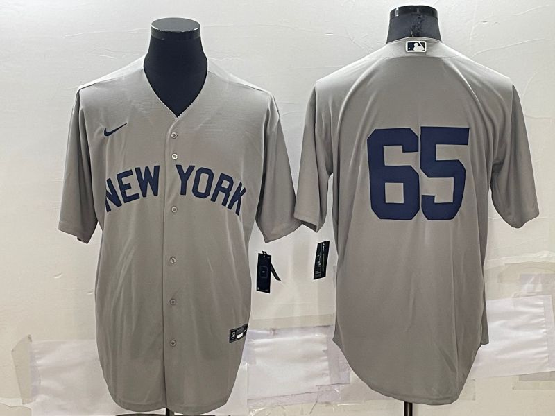 Men New York Yankees #65 No Name Grey Dream Game 2022 Nike MLB Jersey